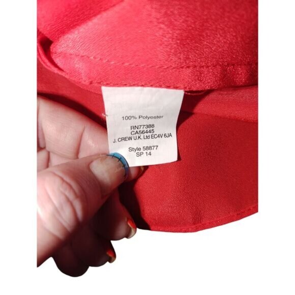 J Crew Womens Racerback Cami Top 2 Red 100 Polyester Scoop Neck Style 58877 - Picture 5 of 9